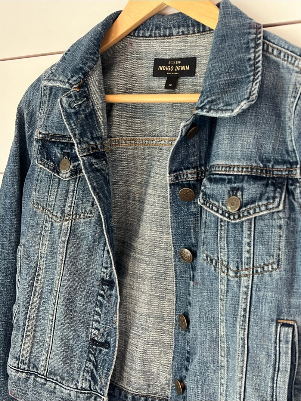 J. Crew Indigo Denim Jacket in Medium Blue Jean
